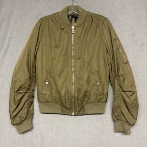 Topshop Women’s Bomber Jacket Olive Green Sz 4